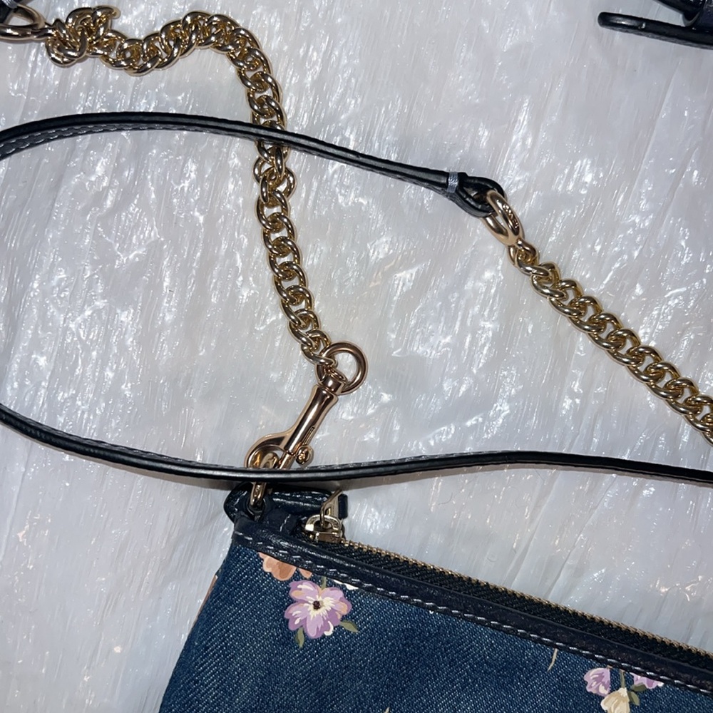 EUC Coach Floral Crossbody Bag - Blue - Picture 3 of 14